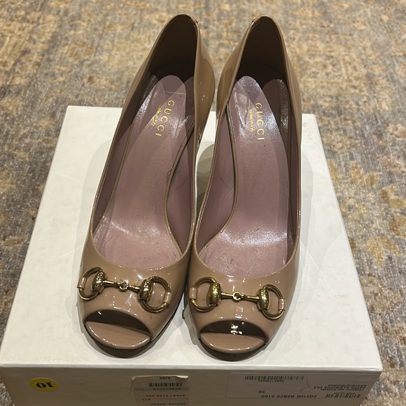 Gucci sandals size 37 color is called Cipria. I bought these from Bloomingdales - Picture 1 of 8